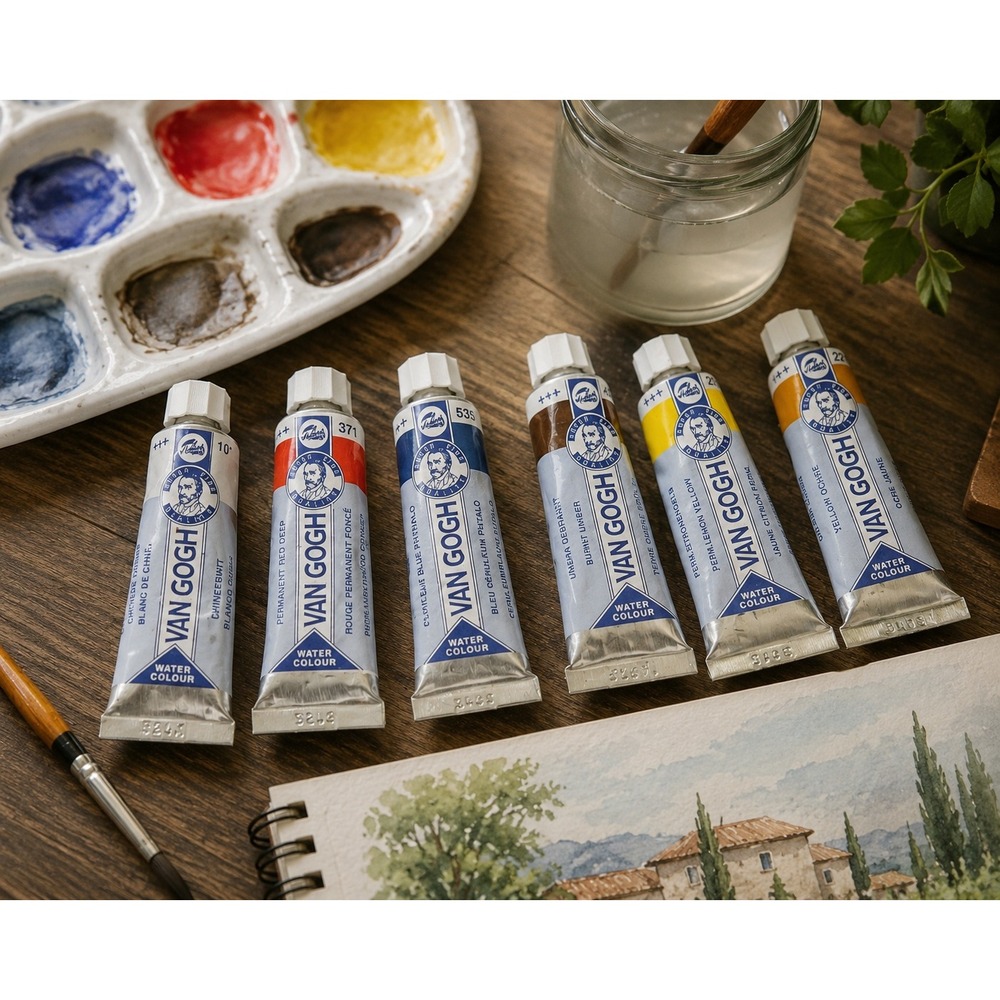 Vtg Van Gogh Water Colour Paint Tubes Artist Watercolors Mixed Colors